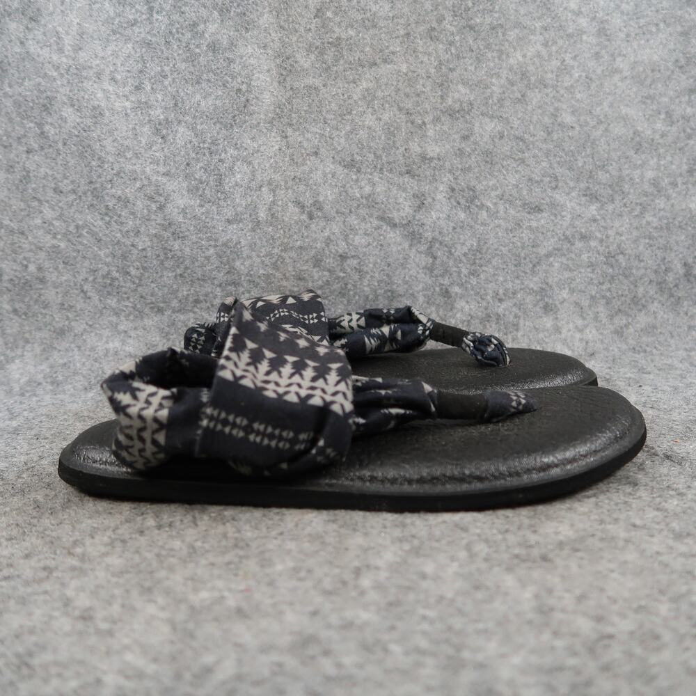 Sanuk Shoes Womens 6 Sandals Yoga Sling Flat Comfort Casual Fabric Stretch Black